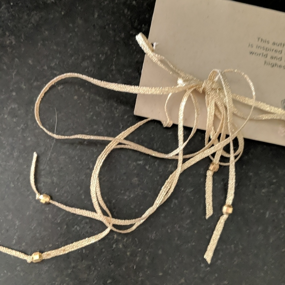 NWT ~ CHAN LUU Citrine Gold Ribbon Chocker - Picture 4 of 8